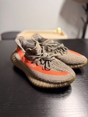 Yeezy Boost 350 V2 Tan Knit with Orange Stripe